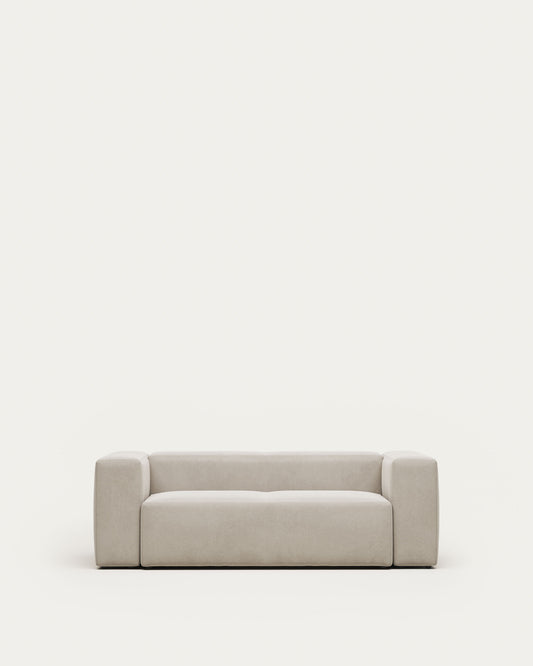 Canapé Blok 2 places en chenille beige 210 cm – Certifié FSC Mix Credit