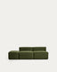 Blok 3-seater sofa with end pouffe in thick green corduroy 240cm FSC Mix Credit