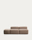 Blok 3-seater sofa with end pouffe in brown chenille 240cm FSC Mix Credit