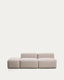 Blok 3-seater sofa with end pouffe in beige chenille 240cm FSC Mix Credit