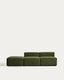Canapé Blok 3 places avec pouf terminal en velours côtelé épais vert 270 cm – FSC Mix Credit