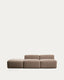 Canapé Blok 3 places avec pouf terminal en chenille marron 270 cm – FSC Mix Credit