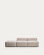 Canapé Blok 3 places avec pouf terminal en chenille beige 270 cm – FSC Mix Credit