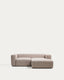 Canapé Blok 2 places en chenille avec méridienne droite beige 240 cm – FSC Mix Credit