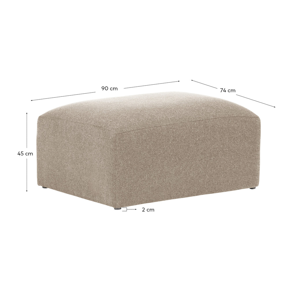 Repose-pieds Blok en chenille beige 90 x 74 cm FSC Mix Credit