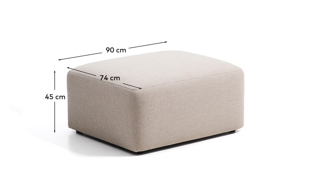 Repose-pieds Blok en chenille beige 90 x 74 cm – FSC Mix Credit