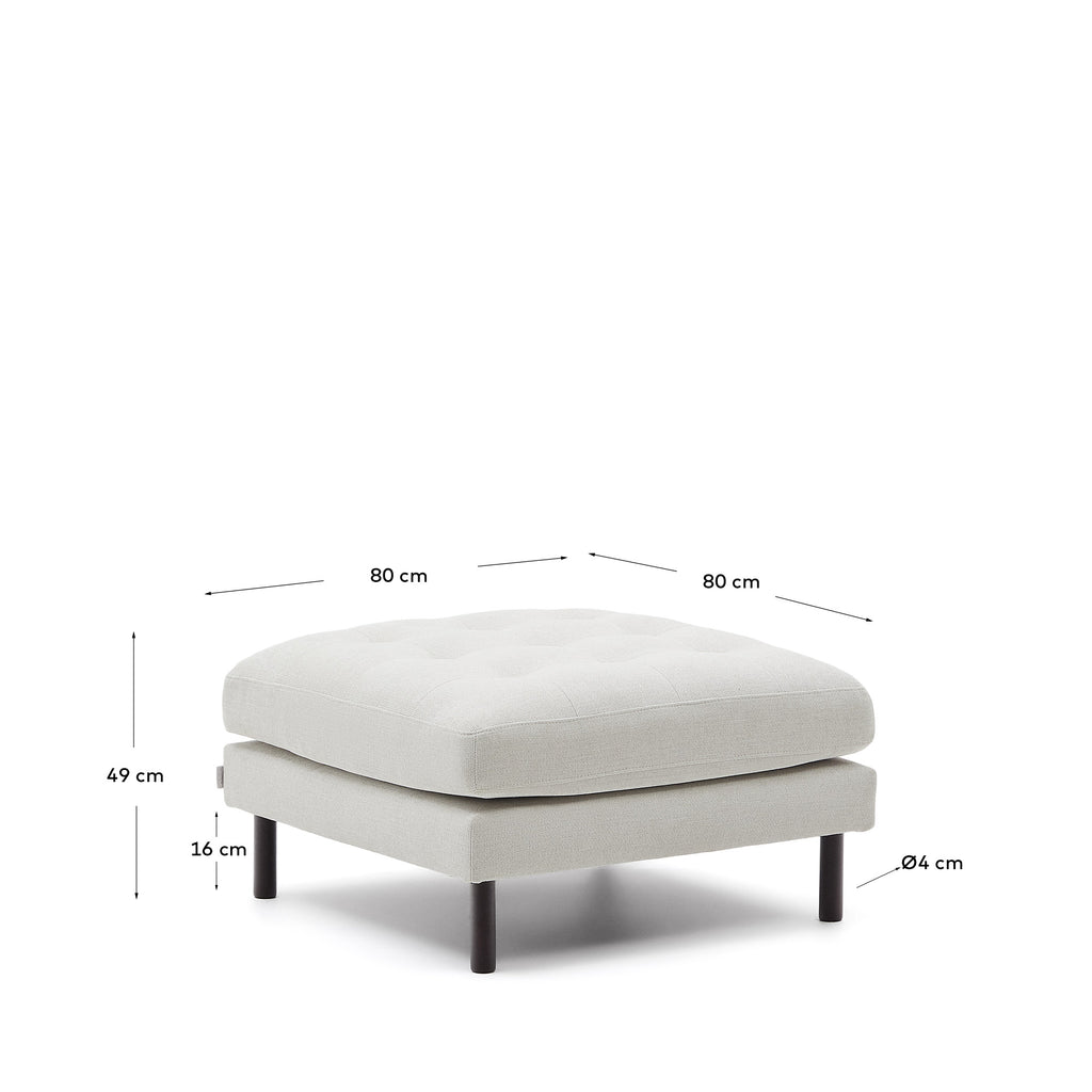 Repose-pied Debra en chenille perle pieds finition wengué 80 x 80 cm FSC Mix Credit