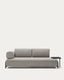 Canapé 3 places beige grisâtre Compo avec grand plateau 252 cm