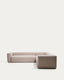 Canapé d’angle Blok 5 places en chenille beige 320 x 320 cm – FSC Mix Credit