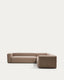 Canapé d’angle Blok 5 places en chenille marron 320 x 290 cm/290 x 320 cm – FSC Mix Credit