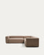Canapé d’angle Blok 4 places en chenille marron 290 x 290 cm – FSC Mix Credit