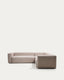 Canapé d’angle Blok 4 places en chenille beige 290 x 290 cm – FSC Mix Credit
