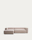 Canapé Blok 3 places avec méridienne gauche en chenille beige 300 cm – FSC Mix Credit