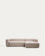 Canapé Blok 3 places avec méridienne droite en chenille beige 300 cm – FSC Mix Credit