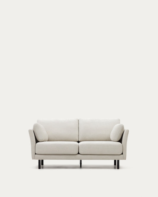 Canapé Gilma 2 places chenille perle avec pieds finition noire 170 cm