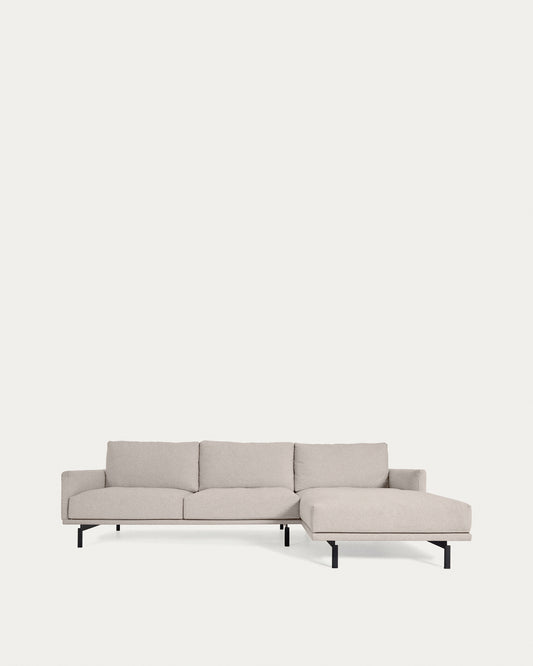 Canapé Galene 3 places avec méridienne droite beige 254 cm FSC Mix Credit