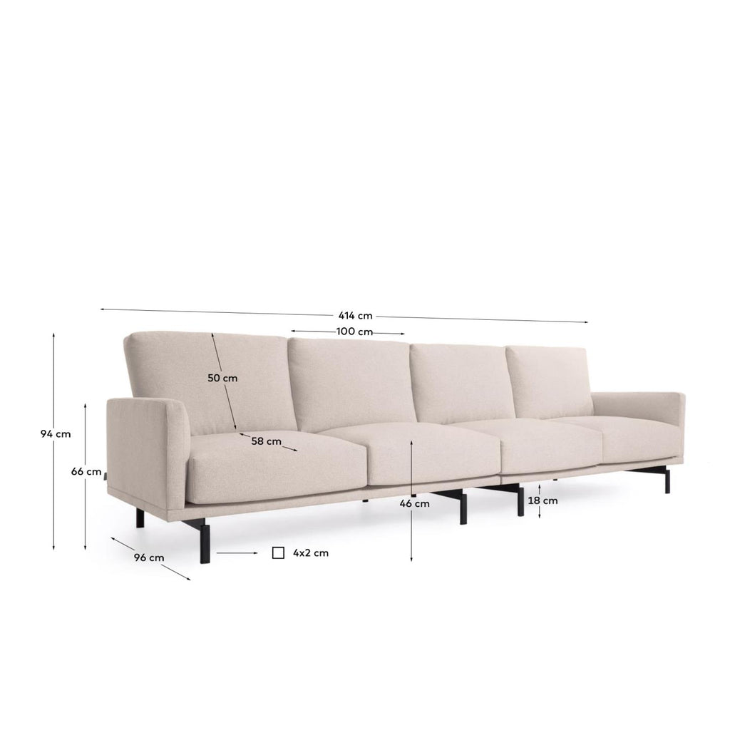 Canapé Galene 4 places beige 414 cm FSC Mix Credit