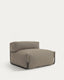 Pouf canapé modulaire extérieur avec dossier Square vert et aluminium noir 101 x 101 cm