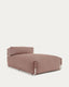 Pouf canapé module extérieur méridienne dossier Square terracotta et alu blanc 165 x 101cm