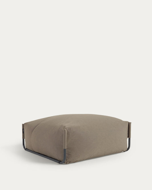 Pouf canapé modulaire extérieur Square vert et aluminium noir 101 x 101 cm