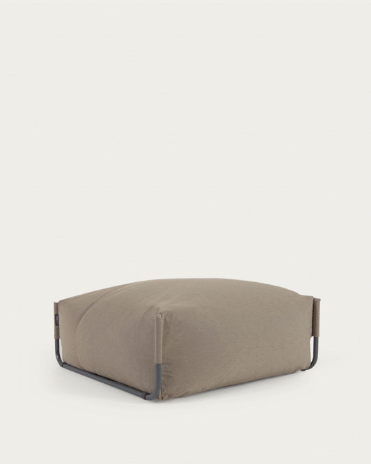 Pouf canapé modulaire extérieur Square vert et aluminium noir 101 x 101 cm