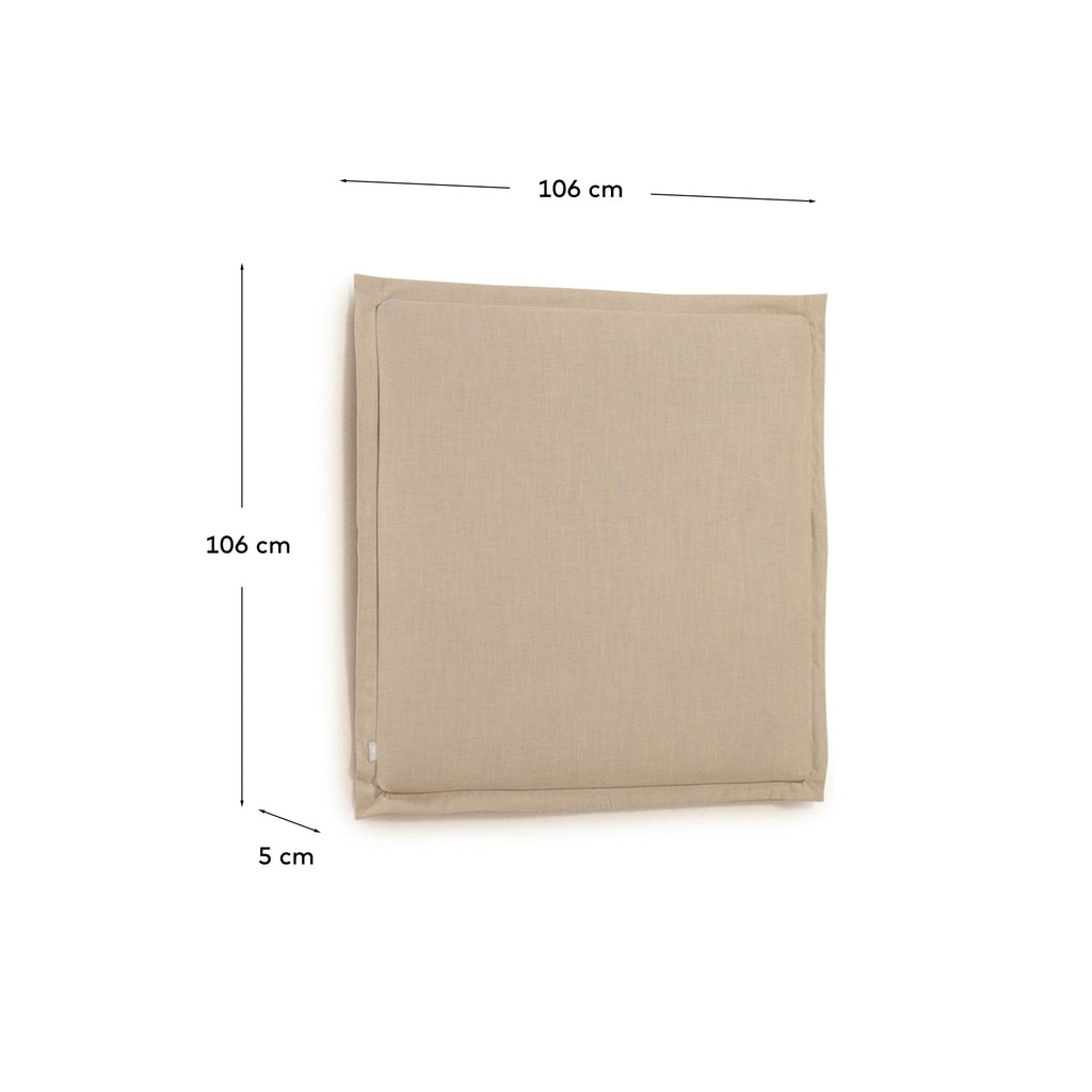 Tête de lit déhoussable Tanit en lin beige pour lit de 90 cm