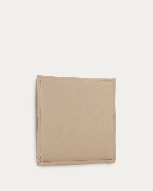 Tête de lit déhoussable Tanit en lin beige pour lit de 90 cm