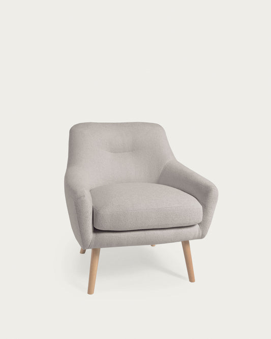 Fauteuil Candela en micro bouclette grise FSC Mix Credit