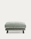 Repose-pieds Veliro en velours vert et pieds en acier avec finition noire 85 x 90 cm FSC Mix Credit