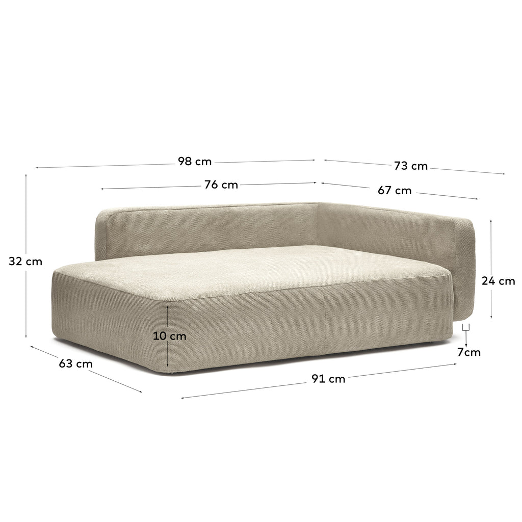 Bowie cover for large bed for pets in beige, 73 x 98 cm