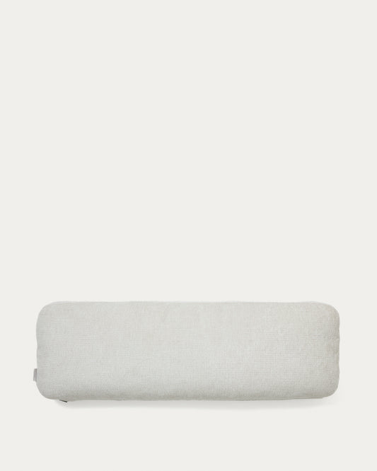 Coussin Nuala en chenille couleur perle 24 x 72 cm