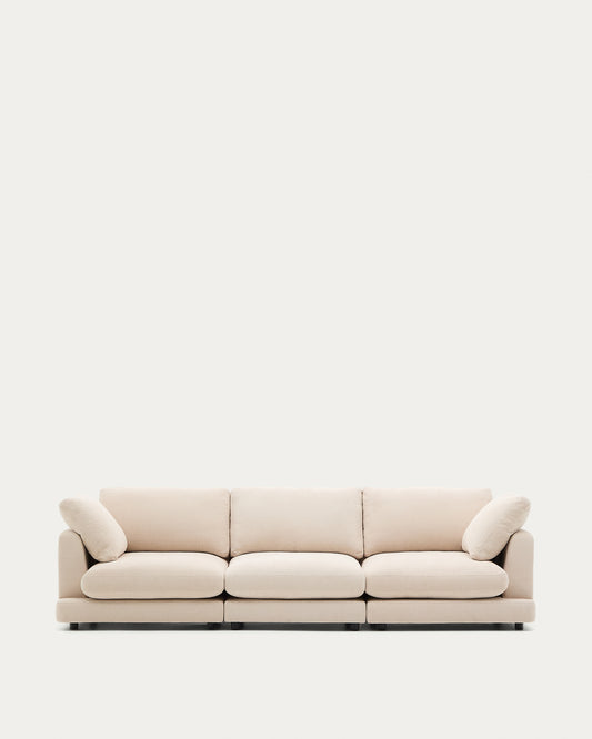 Canapé Gala 4 places en chenille beige 300 cm – Certifié FSC Mix Credit