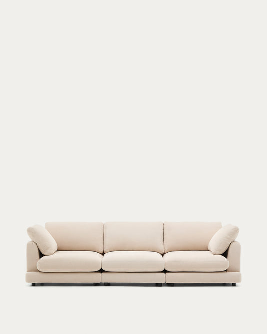 Canapé Gala 4 places en chenille beige 300 cm – Certifié FSC Mix Credit