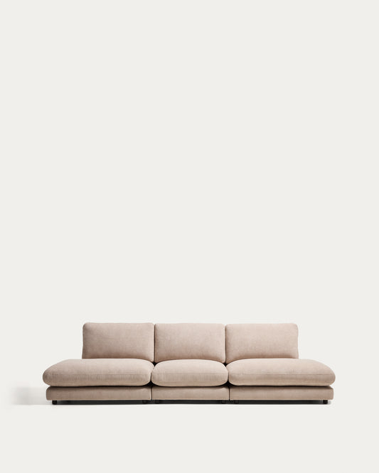 Gala 4-seater modular sofa in beige micro bouclé FSC Mix Credit 330cm
