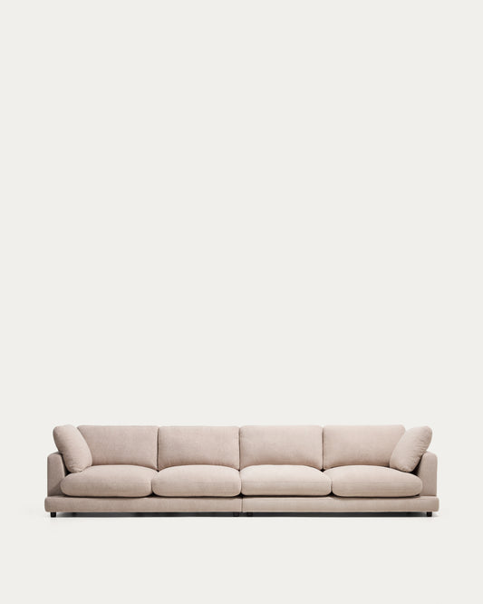 Canapé Gala 6 places en micro-bouclette beige 390 cm – FSC Mix Credit