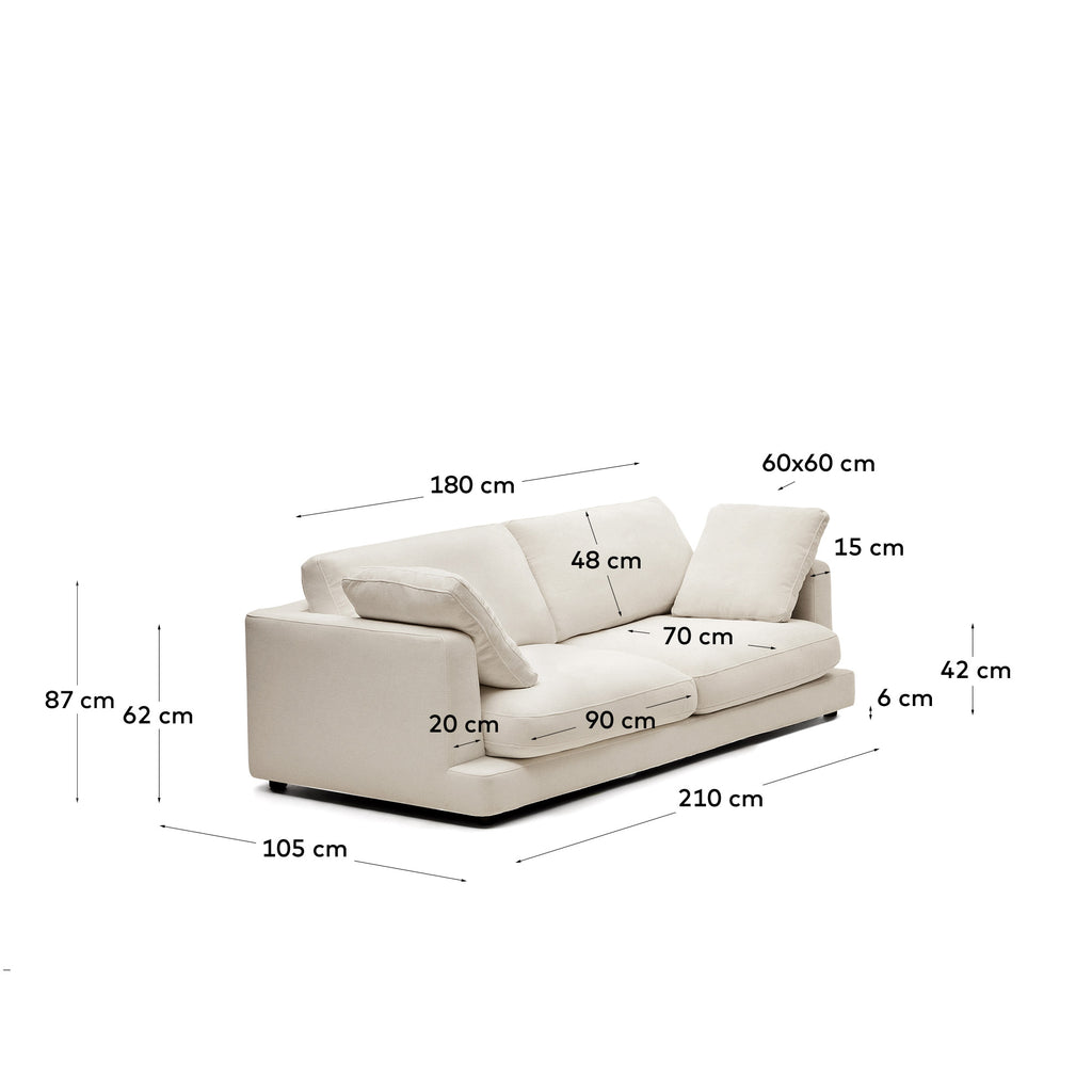 Gala 3-seater beige chenille sofa FSC Mix Credit 210cm