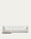 Gala 4-seater sofa with left chaise longue in white chenille FSC Mix Credit 300cm