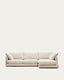 Gala 4-seater sofa with right chaise longue in beige chenille FSC Mix Credit 300cm