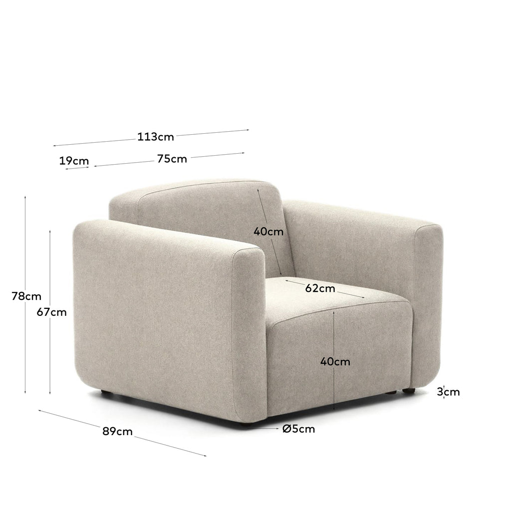 Fauteuil modulable Neom beige FSC Mix Credit