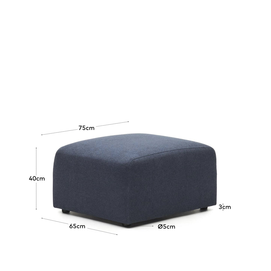 Neom footrest in blue, 75 x 64 cm FSC Mix Credit