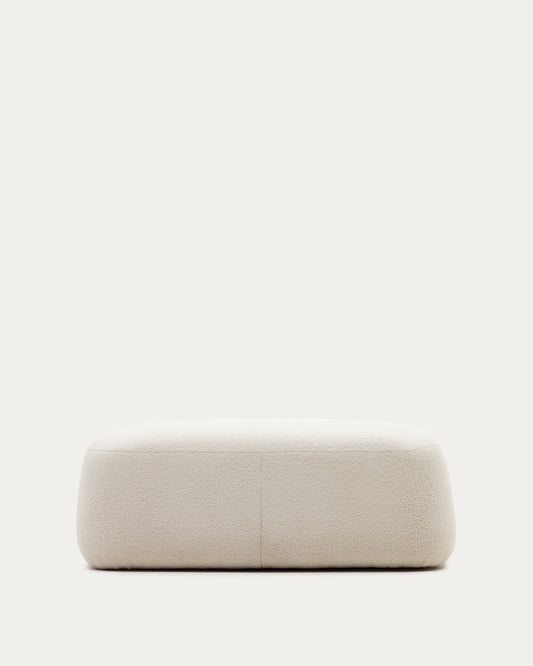 Repose-pieds Martina en bouclette couleur écrue 123 x 85 cm – Certifié FSC Mix Credit