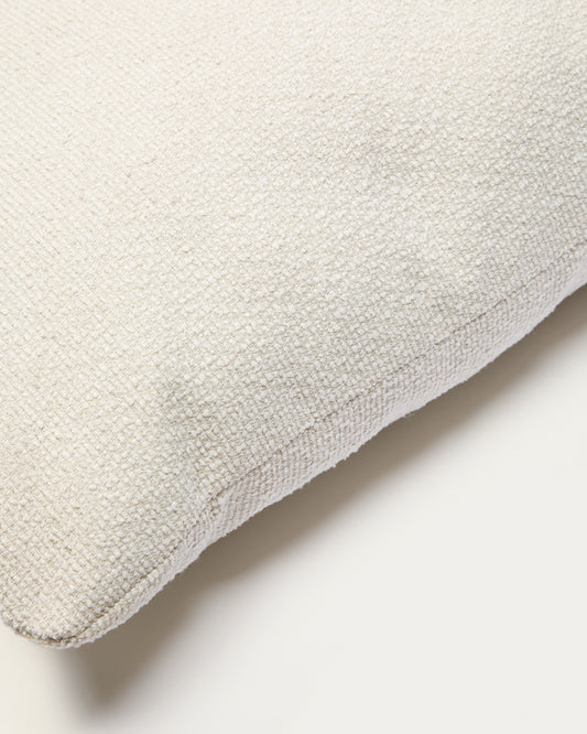 Coussin Martina en chenille couleur écrue 60 x 52 cm