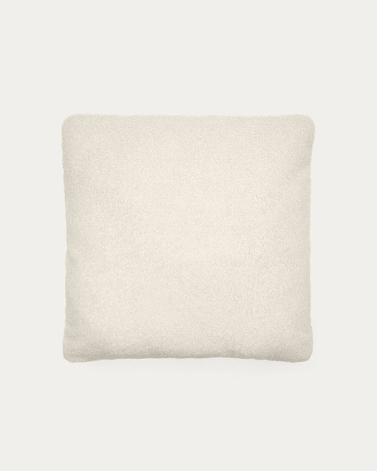 Coussin Martina en bouclette couleur écrue 52 x 52 cm
