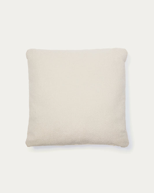 Coussin Martina en chenille couleur écrue 52 x 52 cm