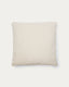 Coussin Martina en chenille couleur écrue 52 x 52 cm