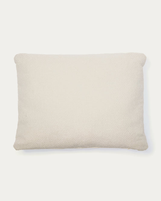 Coussin Martina en chenille couleur écrue 47 x 36 cm