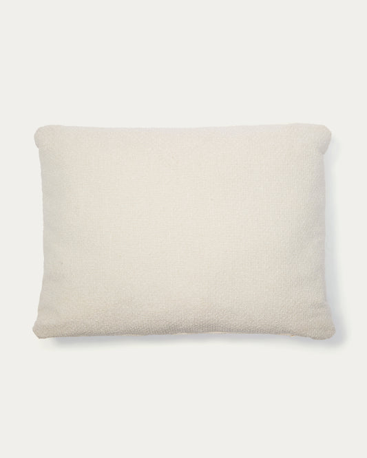 Coussin Martina en chenille couleur écrue 47 x 36 cm