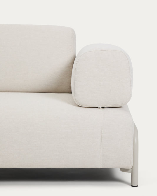 Canapé Compo 2 places chenille écru et structure métallique beige 200 cm FSC Mix Credit