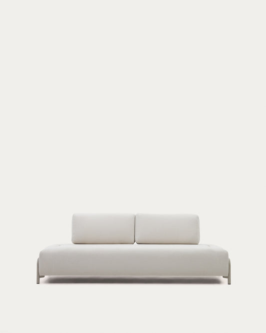 Module Compo 3 places en chenille beige et structure en métal beige  232 cm FSC Mix Credit