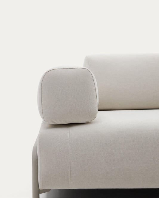 canapé Compo 3 places en chenille beige et structure en métal beige  232 cm FSC Mix Credit